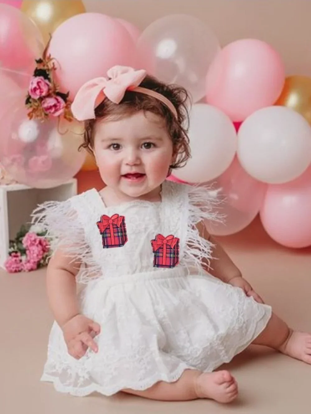 Christmas Girl Dress Lace Birthday Outfit Gift Clothes Christmas Dress romper